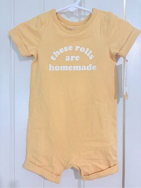Babies 'These Rolls Are Homemade' Yellow Romper